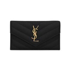 CASSANDRE MATELASSÉ PORTA CARTE FRAGMENTS CON PATTA IN PELLE GOFFRATA GRAIN DE POUDRE TRAPUNTATA