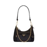 Mini borsa in Re-Nylon e pelle spazzolata
