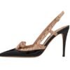 DÉCOLLETÉ SLINGBACK ROCKSTUD BOW IN VERNICE 100MM