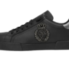 Calfskin nappa Portofino sneakers with crown patch Black