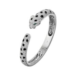 Panther Bracelet, White Gold, Onyx