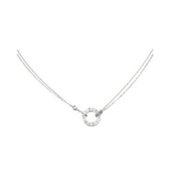 Love Necklace, 2 Diamonds, White Gold