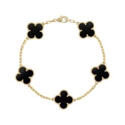 Alhambra Bracelet, 5 Motifs 18K Yellow Gold