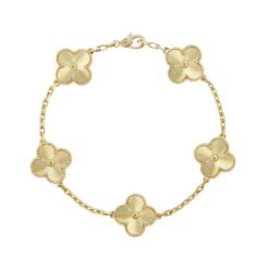 Alhambra Bracelet, 5 Motifs, Border of Golden Beads