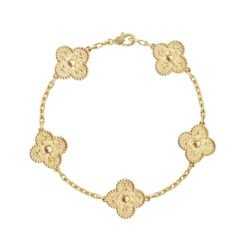 Vintage Alhambra Bracelet, 5 Motifs, Yellow Gold