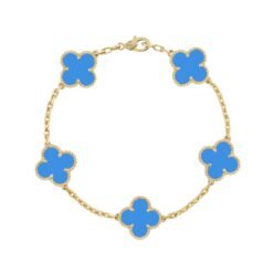 Alhambra Bracelet, 5 Motifs, Blue Agate.