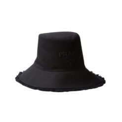 Cappello A Secchiello Con Logo Ricamato Nero