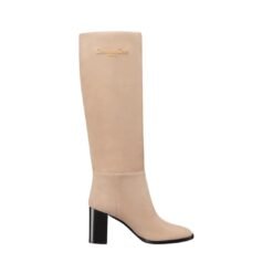 Stivale Con Tacco Beige