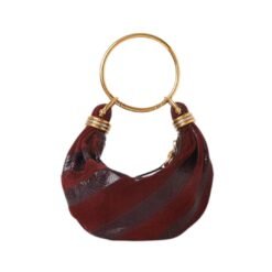 Mini hobo in suede e pelle di serpente