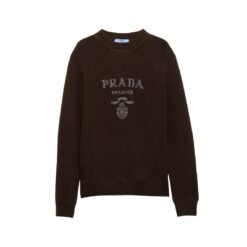 Girocollo lana-cashmere con logo