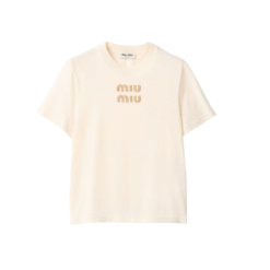 T-Shirt in jersey colore naturale