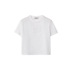 T-Shirt in jersey di cotone bianco